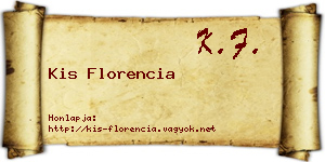 Kis Florencia névjegykártya